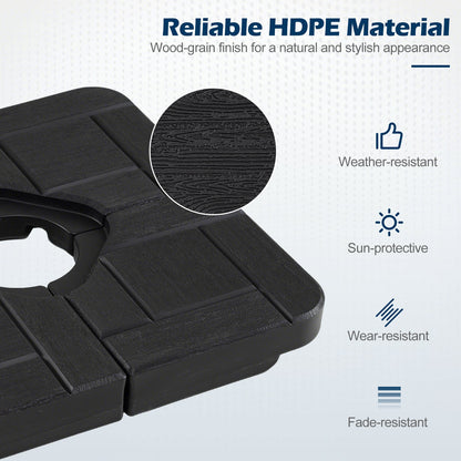 4-Piece 84 kg Heavy Duty Cantilever Offset Patio Umbrella Base-Black