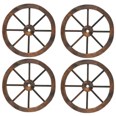 4 Pieces Rustic Wood Wagon Wheels for Party Bar Garage Home Garden