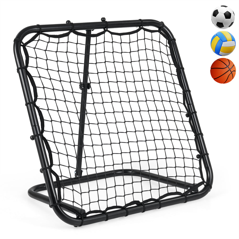 4-Position Adjustable Bounce Back Volleyball Trainer with Metal Frame for Kids Youth Adults