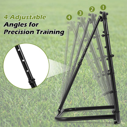 4-Position Adjustable Bounce Back Volleyball Trainer with Metal Frame for Kids Youth Adults