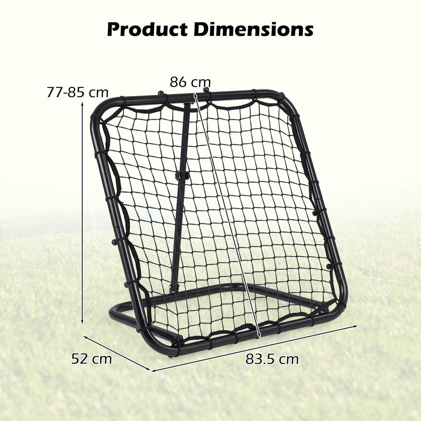 4-Position Adjustable Bounce Back Volleyball Trainer with Metal Frame for Kids Youth Adults