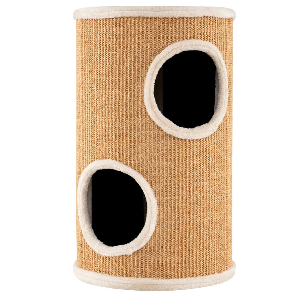 4-Story Cat Condo with Sisal Scratching Pad and Napping Plush Bed-Brown