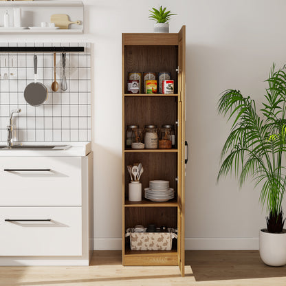 150 cm Tall 4-Tier Freestanding Storage Floor Cabinet-Natural
