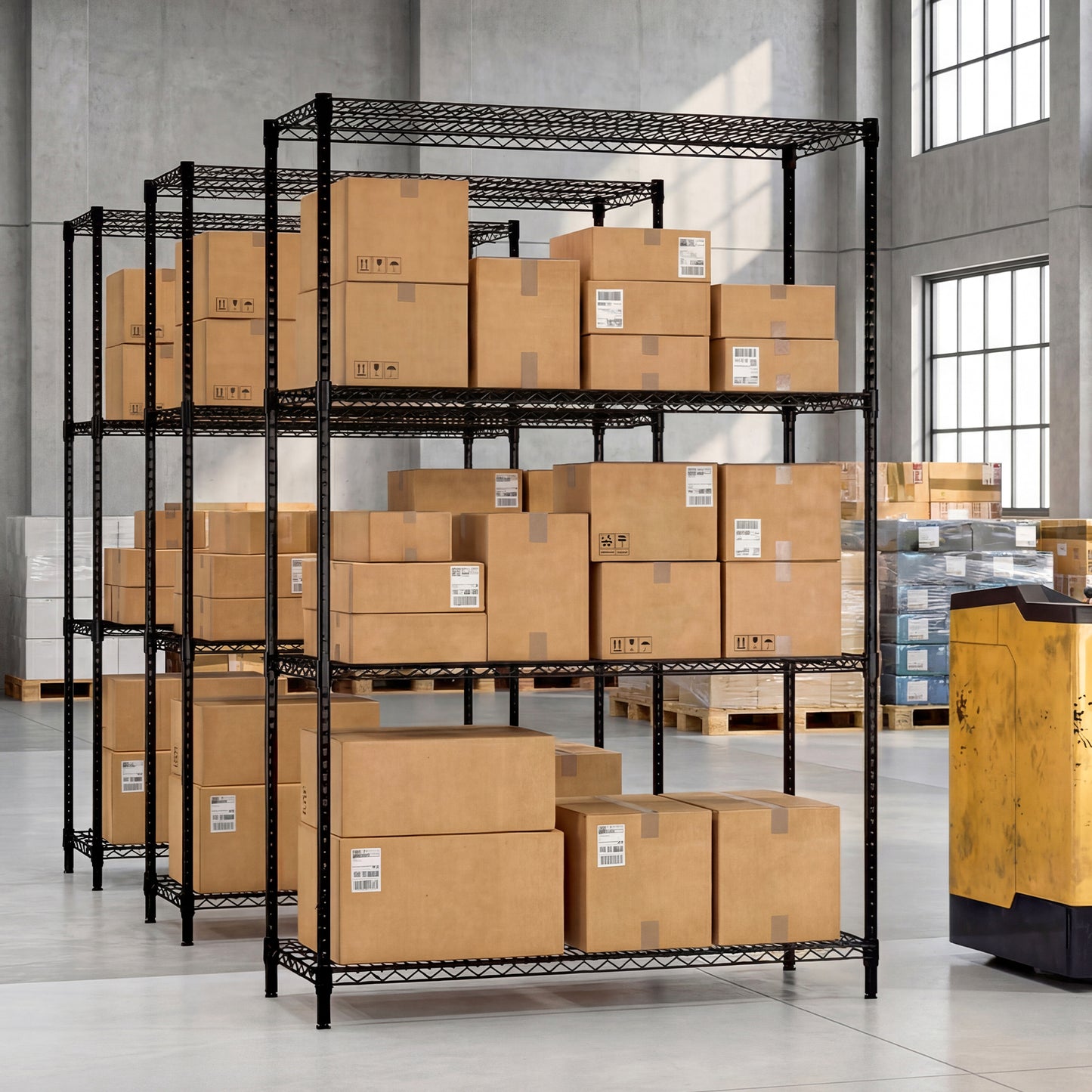 4/5/6-Tier Wire Shelving Unit Adjustable Metal Storage Shelves with V-shaped Shelving Rack-4-Tier