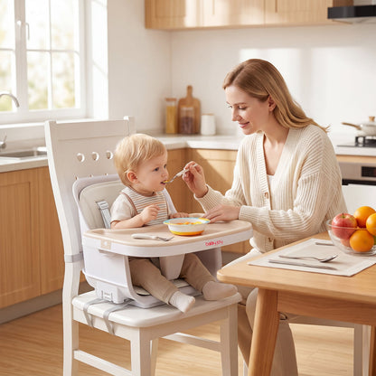 4-in-1 Convertible Baby High Chair with Detachable and Adjustable Tray-Beige