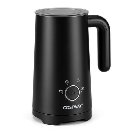4-in-1 Electric Milk Frother and Steamer with Anti-slip Bottom-Black