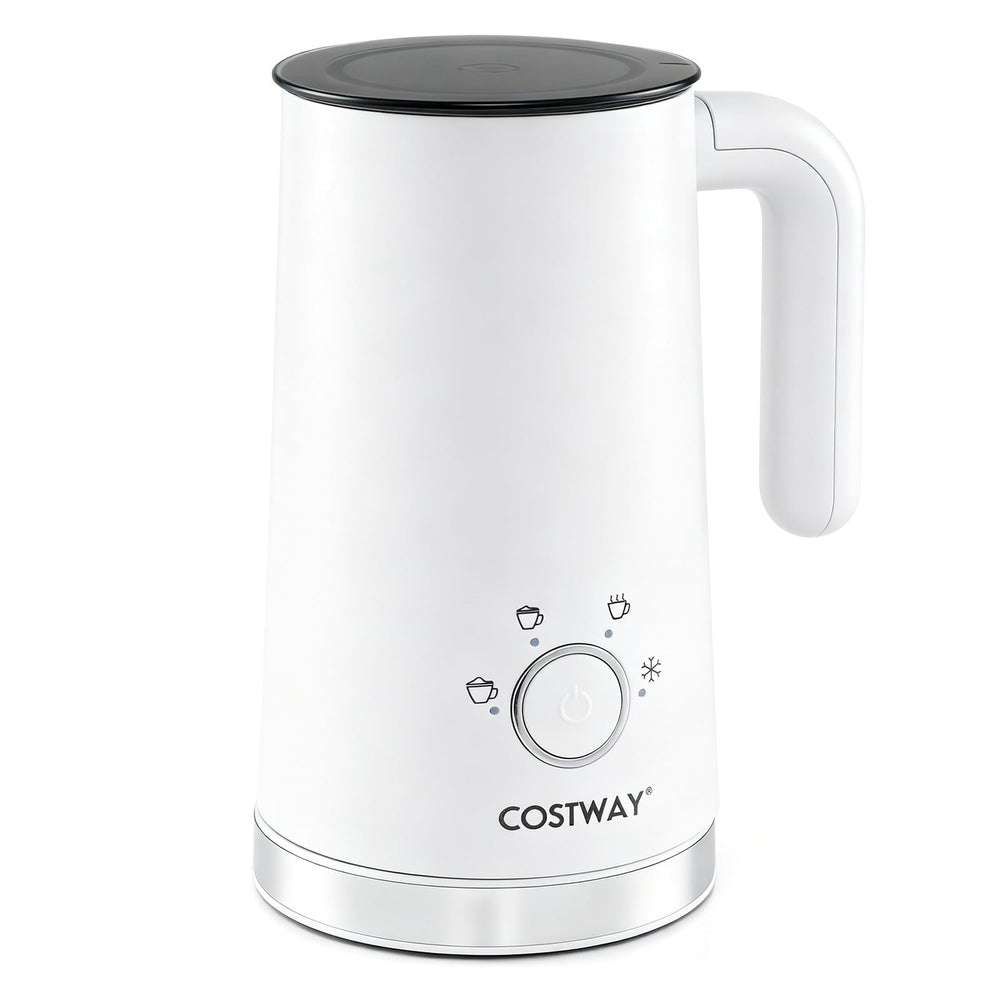 4-in-1 Electric Milk Frother and Steamer with Anti-slip Bottom-White