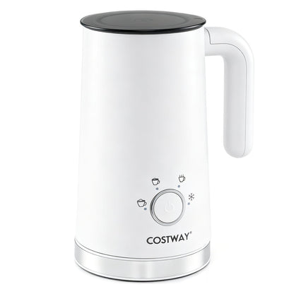 4-in-1 Electric Milk Frother and Steamer with Anti-slip Bottom-White