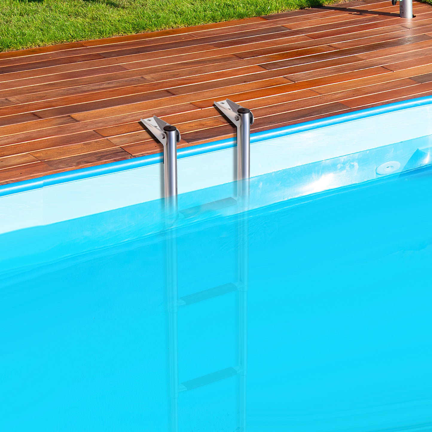 4-step Telescoping Folding Boat Ladder with Non-slip Steps
