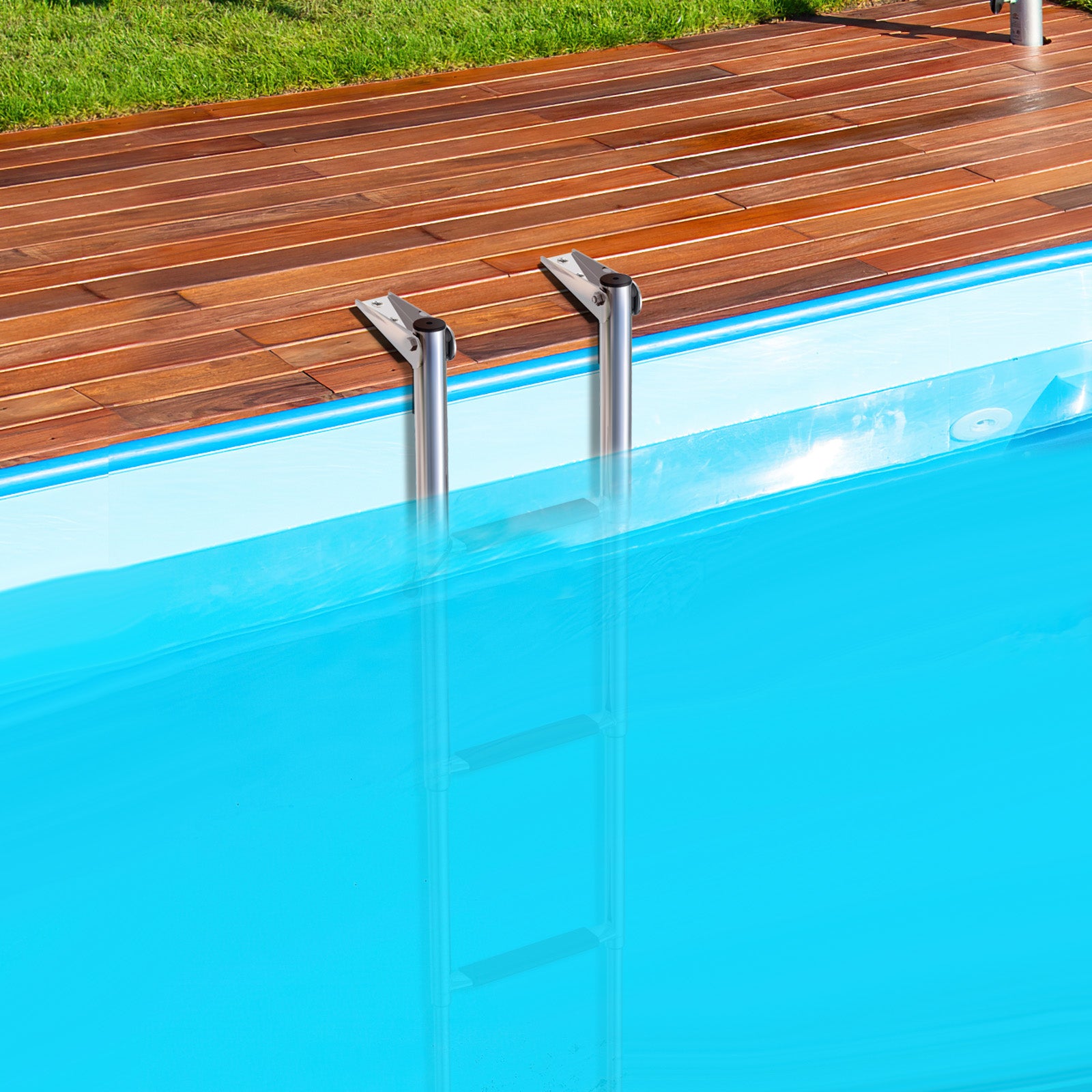 4-step Telescoping Folding Boat Ladder with Non-slip Steps