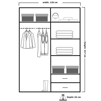 Vikas Gloss Sliding Door Wardrobe