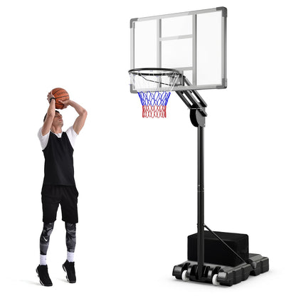 Adjustable Basketball Hoop 2.36-3.05M with Shatterproof Backboard and Weight Bag