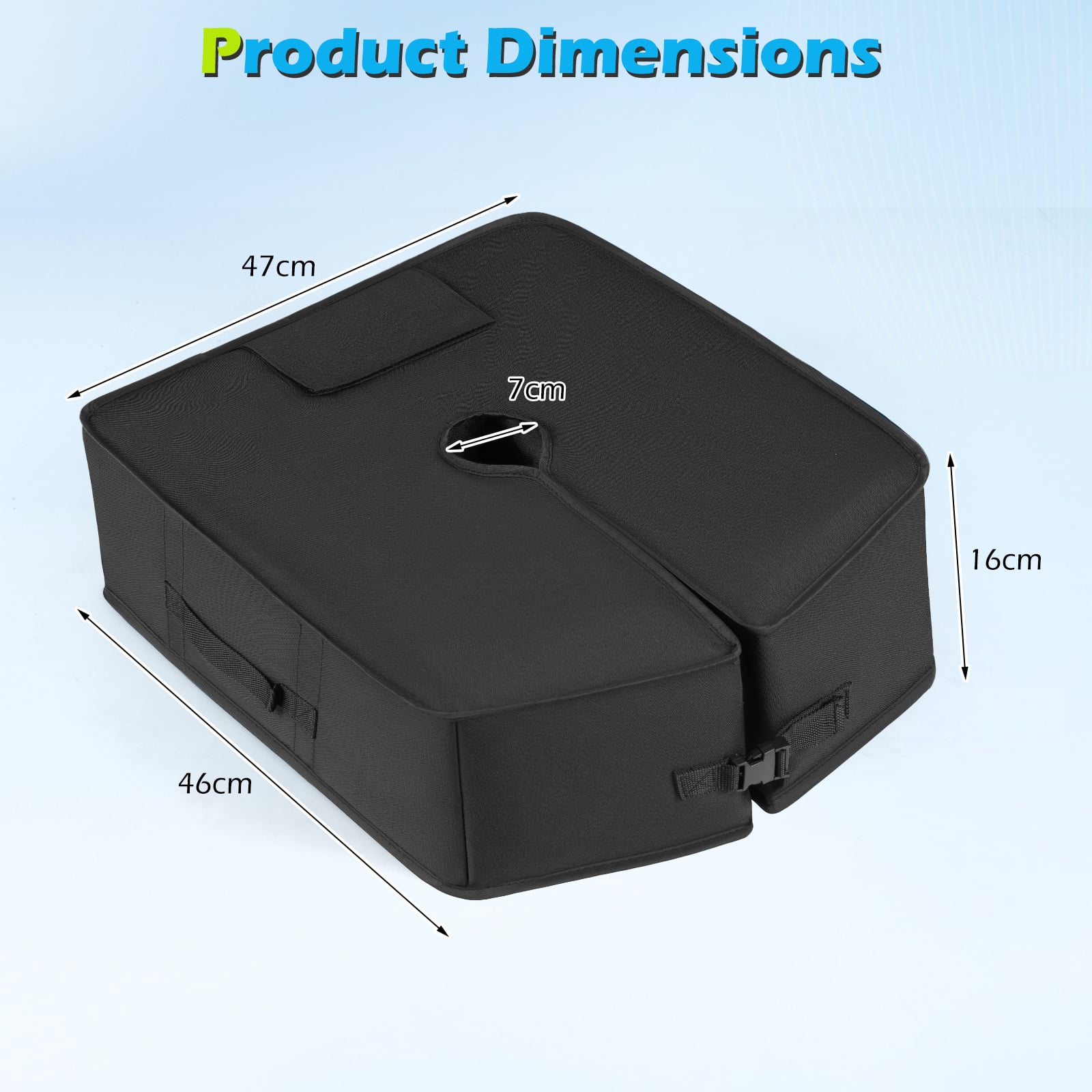 40 kg Umbrella Base Weight Sand-fillable Bag with Weatherproof Fabric-Black