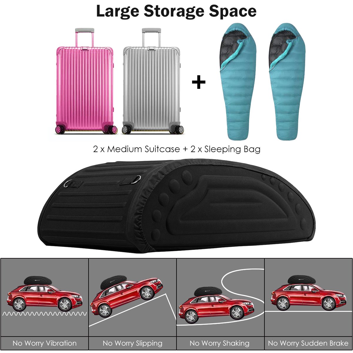 400L Waterproof Car Roof Bag Foldable Rooftop Cargo Carrier