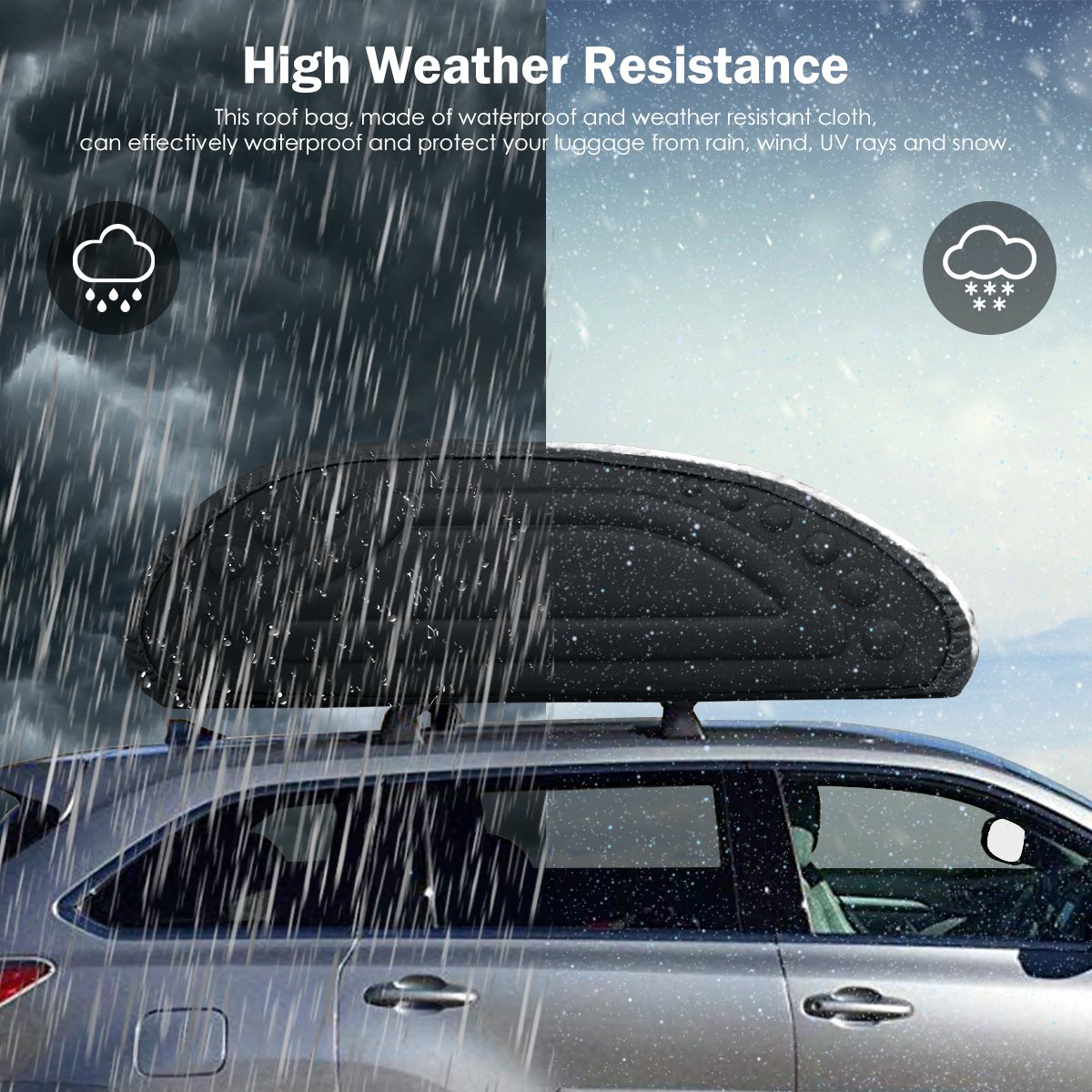 400L Waterproof Car Roof Bag Foldable Rooftop Cargo Carrier