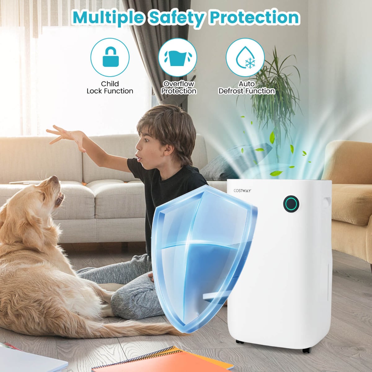 High-efficiency Dehumidifier 40L/Day  with 5 Modes and 2 Speed