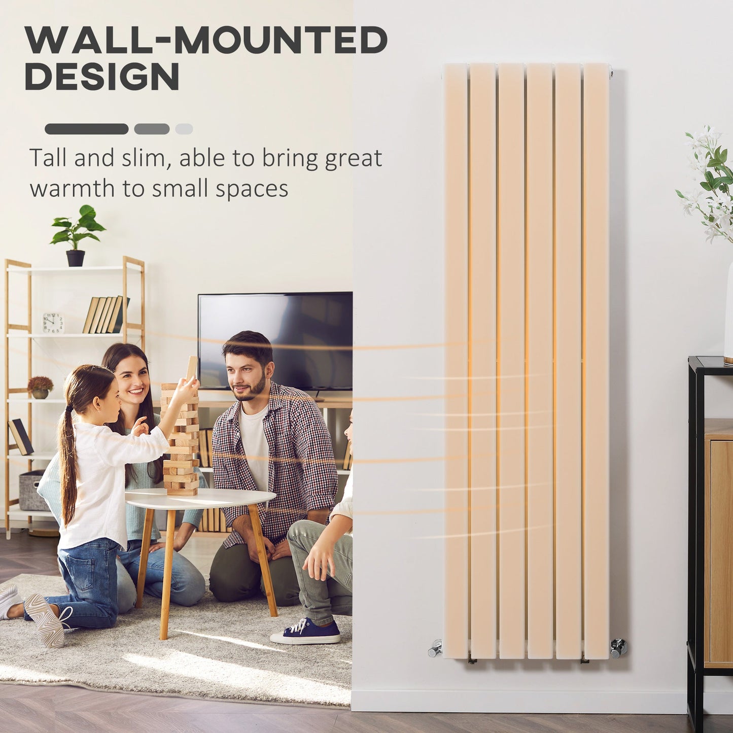 HOMCOM 460 x 1600 mm Double Panel Vertical Designer Radiator, Water-filled Heater for Home, Space Heater, Quick Warm up, Living room, Study, Apartments, White