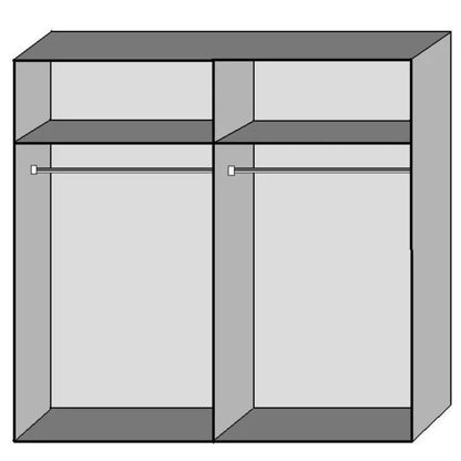Sliding Wardrobe AMBER 2 Door Mirrored Wardrobe Grey 225cm