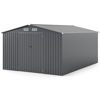 426 cm x 300 cm Outdoor Storage Shed Large Garden Tool House-Dark Grey