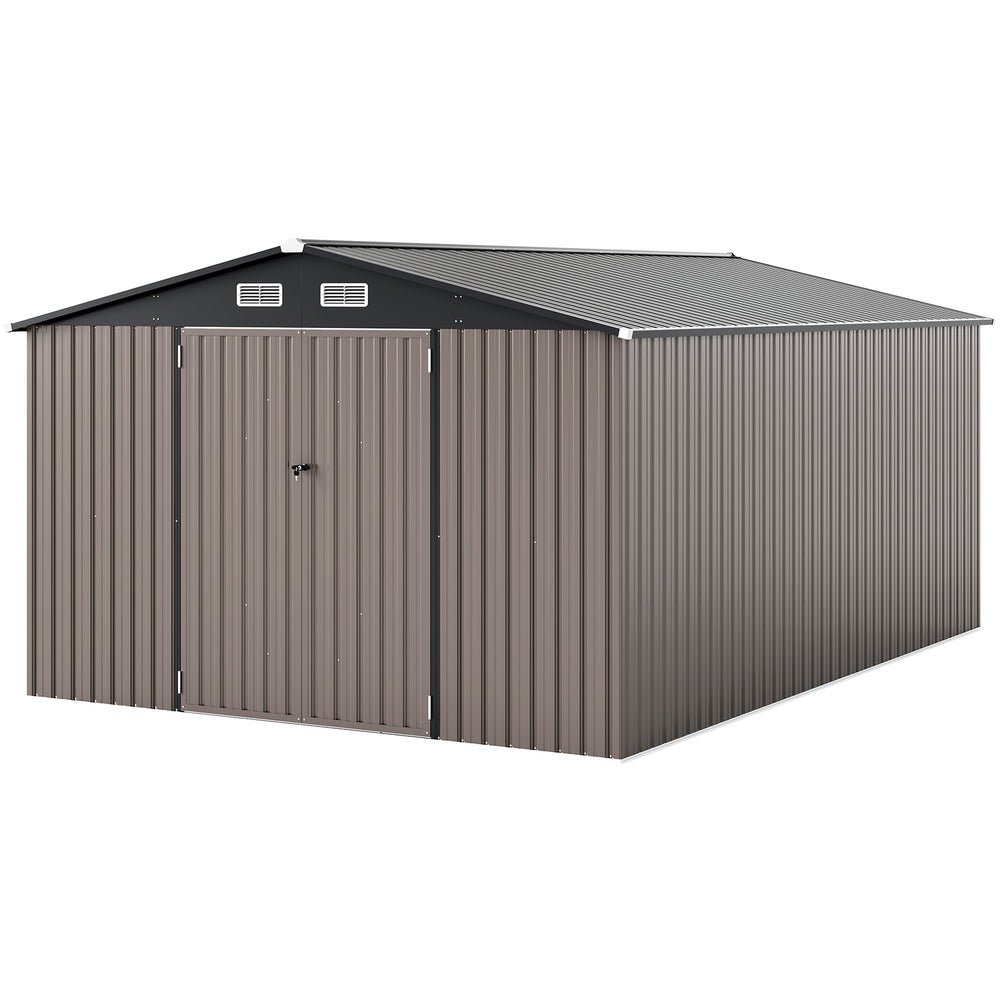426 cm x 300 cm Outdoor Storage Shed Large Garden Tool House-Grey