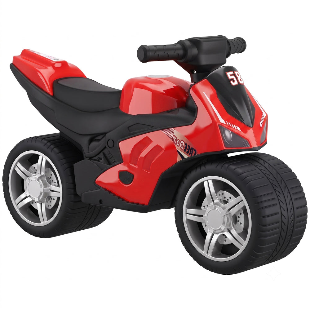 AIYAPLAY Balance Bike with Music Extra-Wide Wheels Toddler Bike for Boys Girls Red