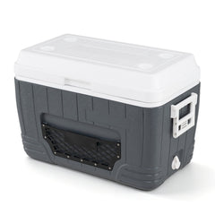 45 L Insulated Portable Cooler Hard Shell with 4 Cup Holders and Drain Plug-Grey