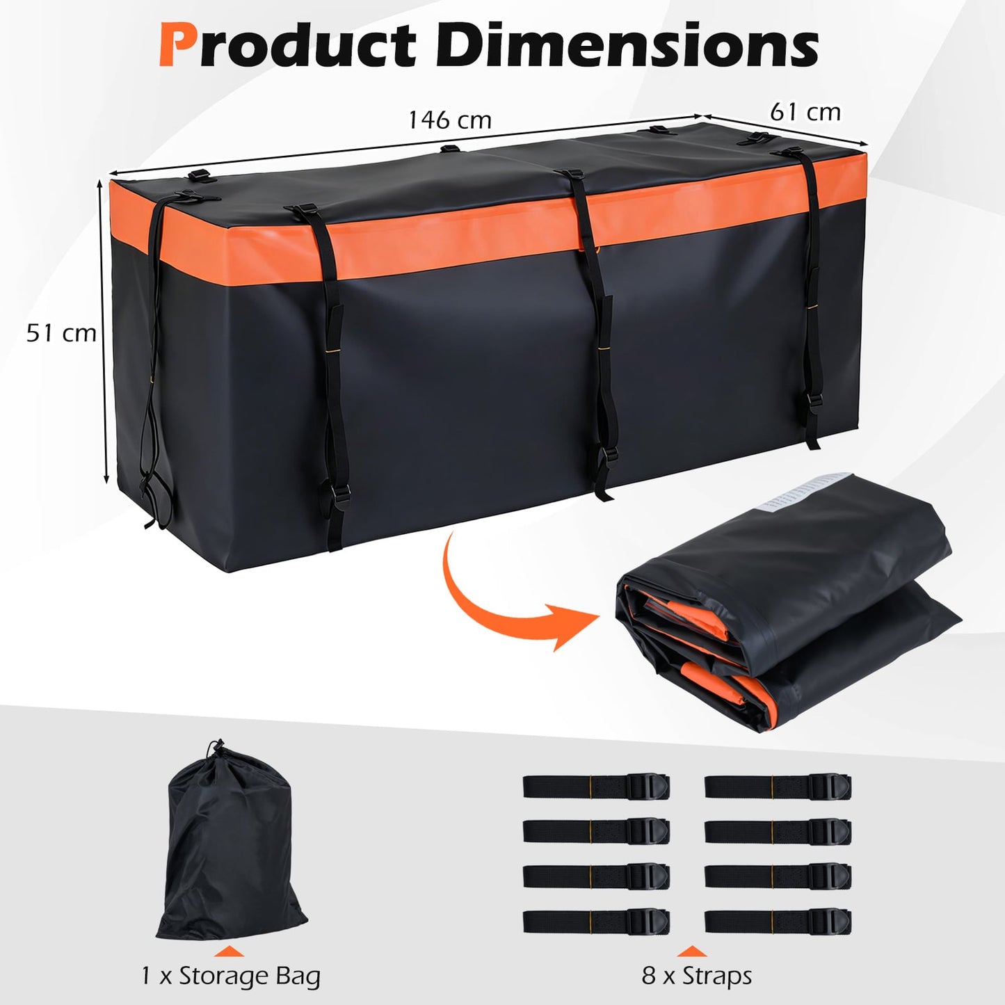 455 L Hitch Mount Cargo Carrier Bag-Orange