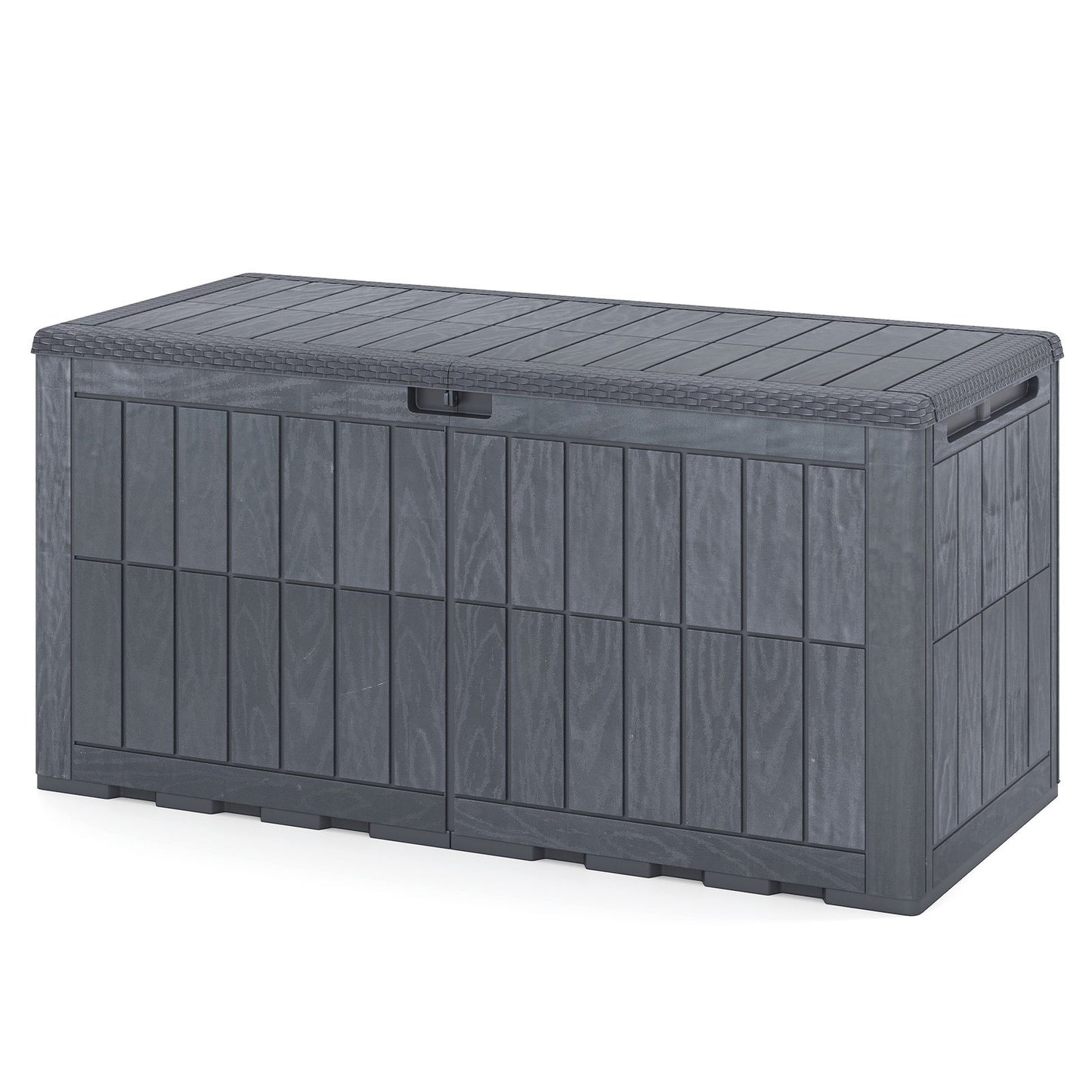 455 L Outdoor Waterproof Lockable Deck Box with Lid and Handles-Grey