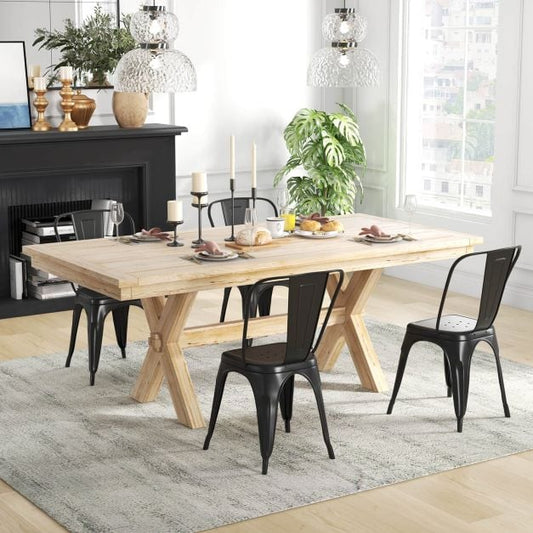 Metal High Back Bar Stools 45cm with Removable Backrest-Black-Set of 4