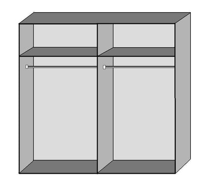 Sliding Wardrobe AMBER 2 Door Mirrored Wardrobe Oak 225cm