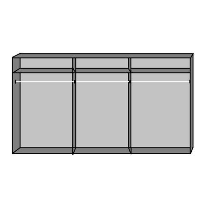 Sliding Wardrobe AMBER 3 Door Mirrored Wardrobe Grey 270cm