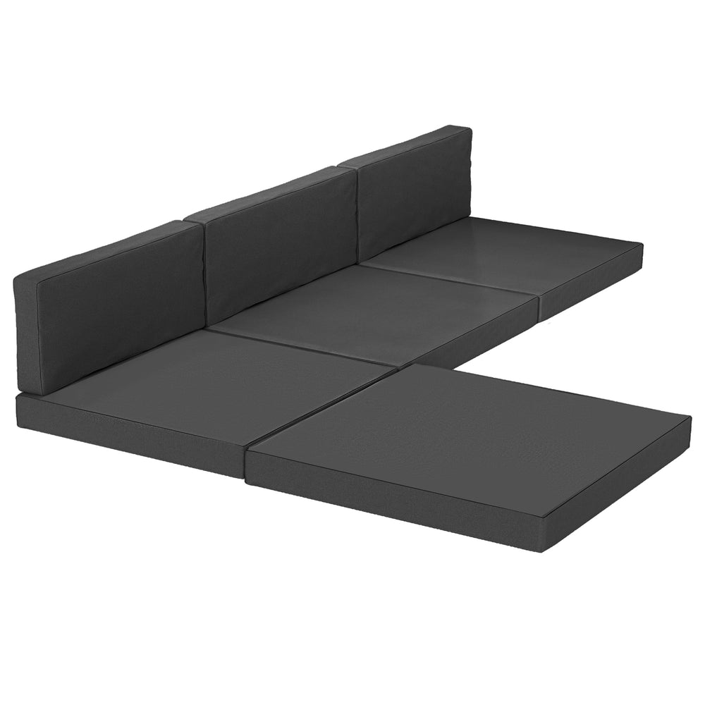 Outsunny 7-Piece Patio Furniture Cushions, Outdoor Loveseat Cushion with Removable Covers for Rattan Furniture, 60x60 cm, Black