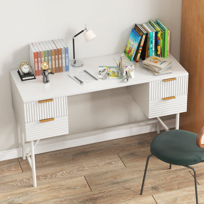 48 Inch Home Office Computer Desk with 4 Drawers-White