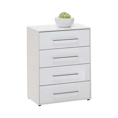 Juli 1 Up 4 Drawer Storage Chest - White Gloss