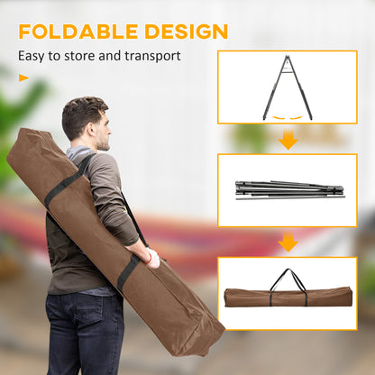 Outsunny Foldable Hammock Stand, Portable Hammock with Metal Frame, 2 in 1 Hammock Net Stand, Clothes Drying Rack, Load Capacity 120kg, for Patio, Garden, Yard, Black