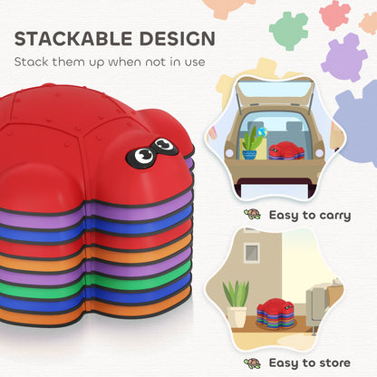 AIYAPLAY 9-Piece Balance Stepping Stones with Non-Slip Edge, Indoor Outdoor Obstacle Course for Ages 3-8 Years, Multicoloured