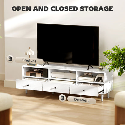 HOMCOM Multi-Storage Minimal TV Stand - White
