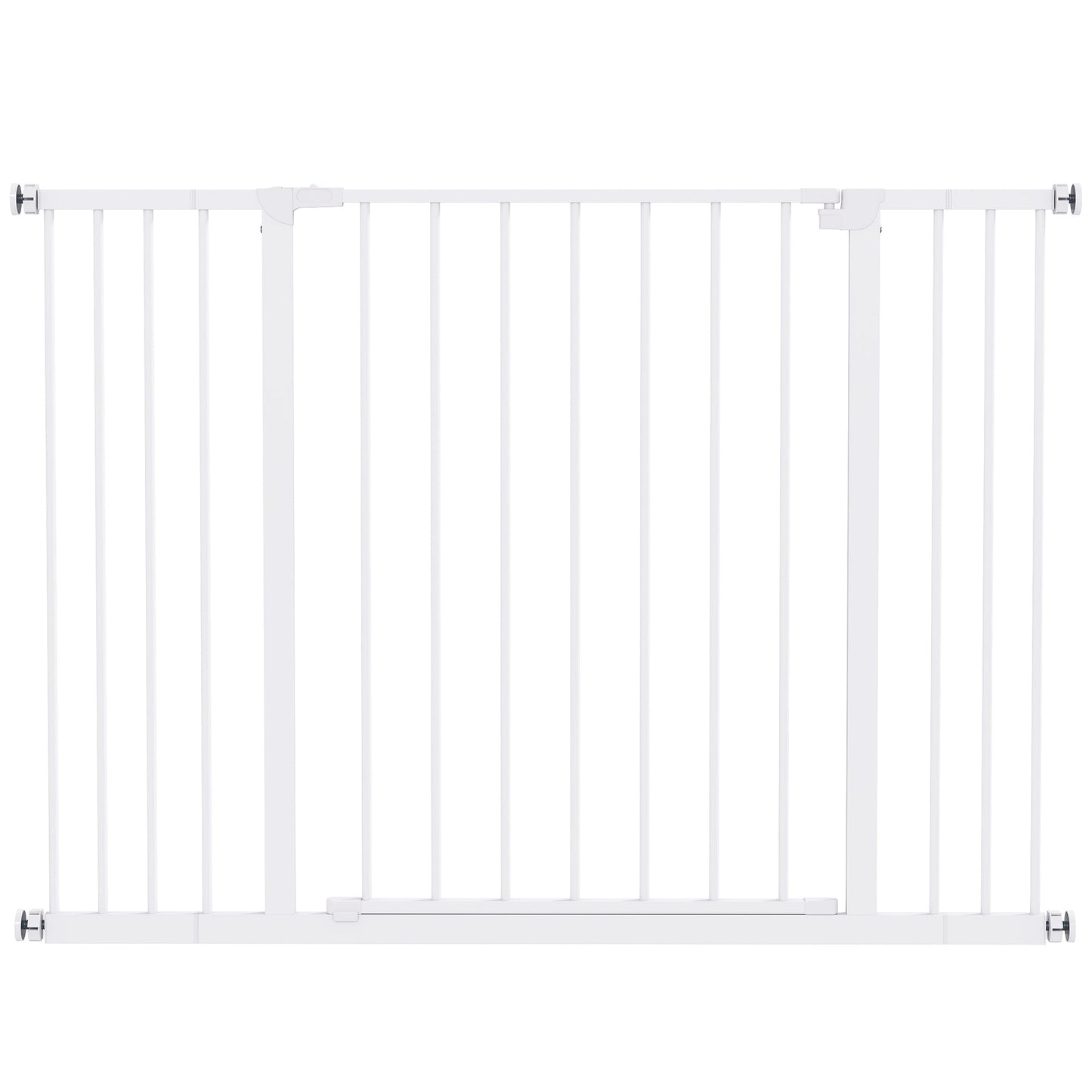 PawHut Dog Gate Pet Safety Gate Stair Barrier Pressure Fit Adjustable 76-82/86-97/101-107 cm, White