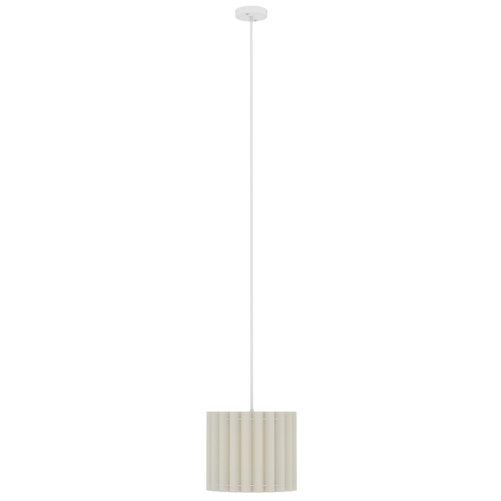 HOMCOM Linen Pendant Light, Bedside Ceiling Lamps with E27 Bulb, Modern Hanging Lights for Living Room, Bedroom, Kitchen, Hallway, White