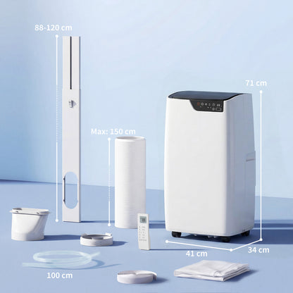 HOMCOM Portable Air Conditioner 14000 BTU, 4-in-1 AC Unit with Cool, Dehumidifier, Fan, Sleep Mode, WiFi Voice Remote Control