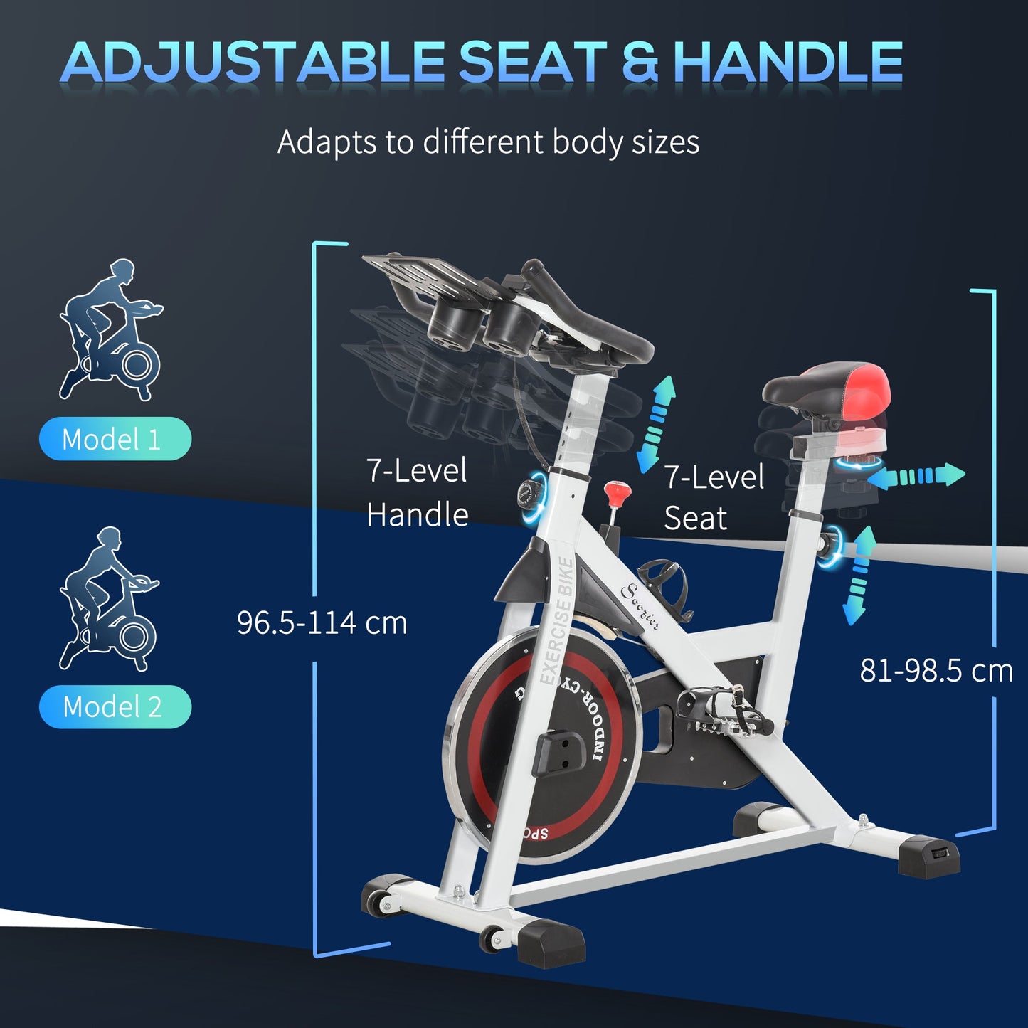 Upright Exercise Bike Indoor Training Cycling Machine Stationary Workout Bicycle with Adjustable Resistance Seat Handlebar LCD Display