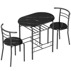 HOMCOM Three-Piece Compact Dining Set - Black