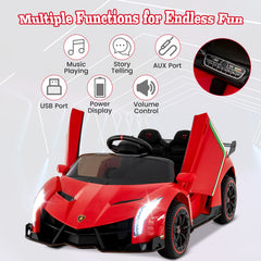 4WD Kids Ride On Sports Car Lamborghini with Taillights-Red
