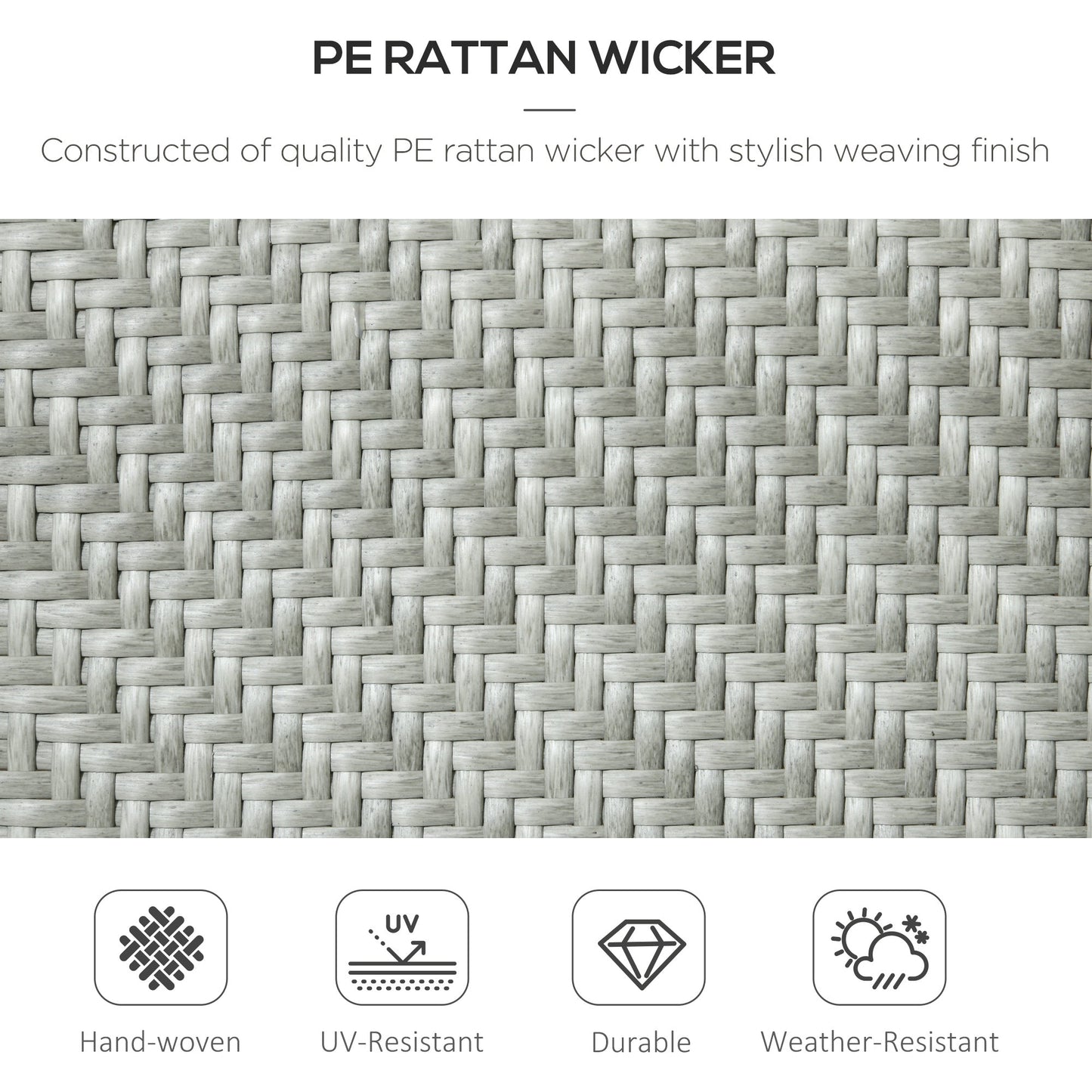 Outsunny Four-Piece Stacking Rattan Garden Seat Set - Mixed Grey