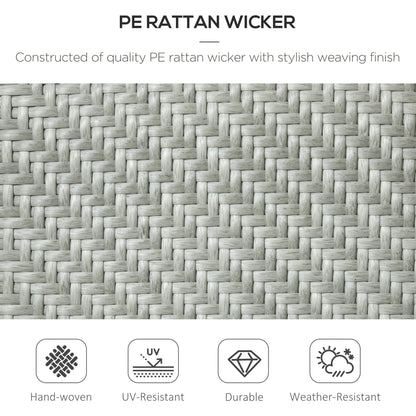 Outsunny Four-Piece Stacking Rattan Garden Seat Set - Mixed Grey