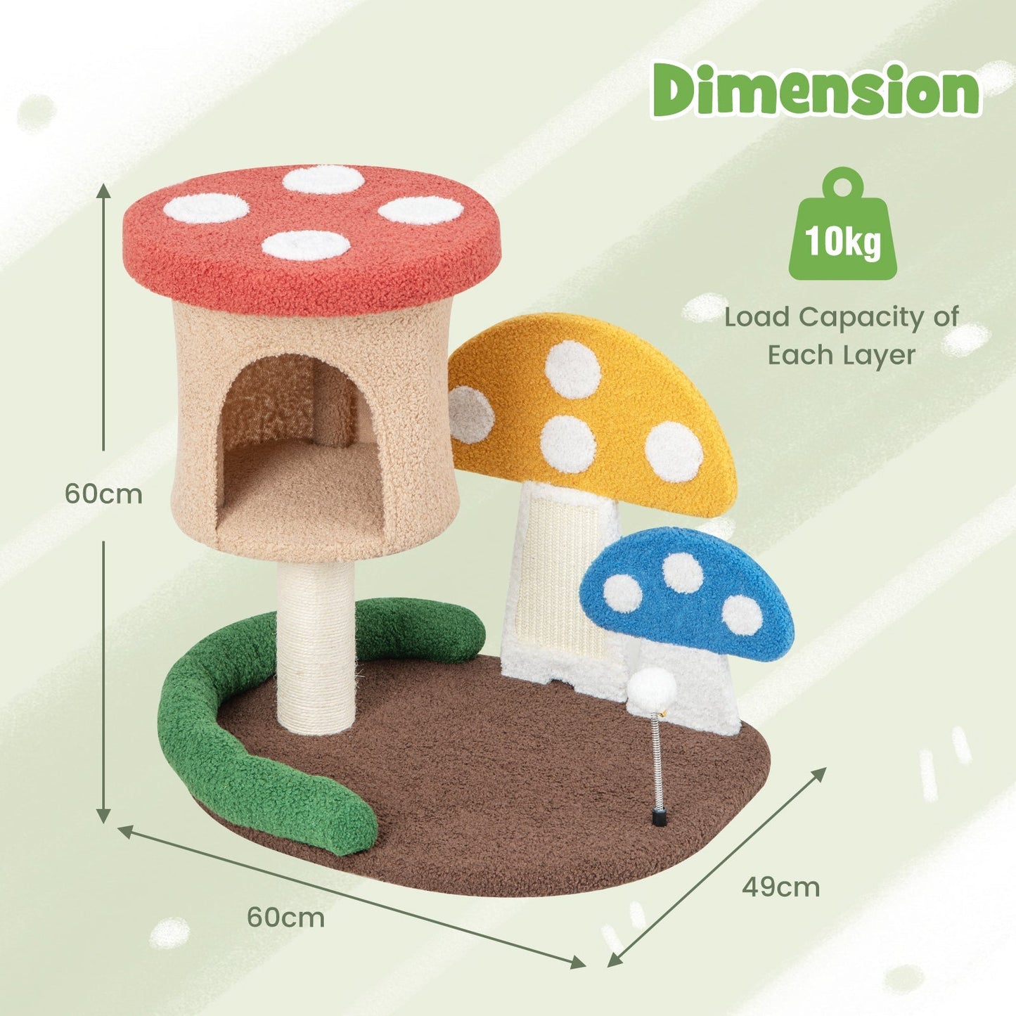 4-In-1 Cat Tree with Condo and Platform with Full-Wrapped Sisal Post-Multicolor