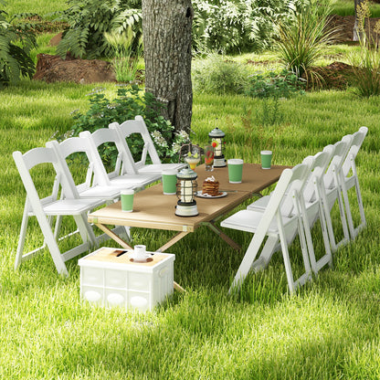 4 Pack All-Weather Folding Dining Chair Set with Padded Seat and Back -White