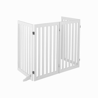4-Panel 89 cm Pet Barrier with 6 Flexible Hinges-White