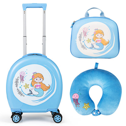 4-Piece Kid’s Luggage Set Kids Journey Suitcase Set-Blue