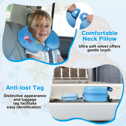 4-Piece Kid’s Luggage Set Kids Journey Suitcase Set-Blue